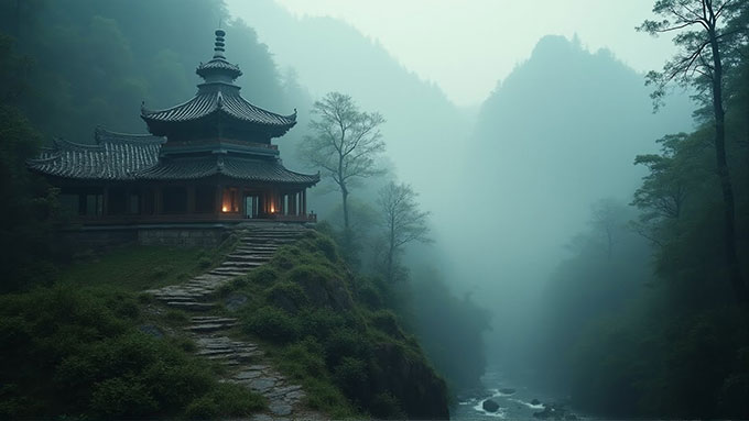 1-Hour Mountain Temple Wooden Fish Sound - Pure White Noise for Sleep and Meditation