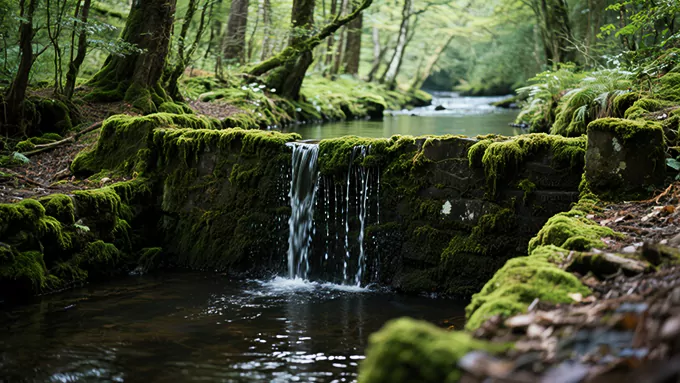 [10 Hours] Forest Dam Water Sounds | Pristine Stream White Noise | Natural Waterfall Ambience | Sleep/Focus/Relaxation